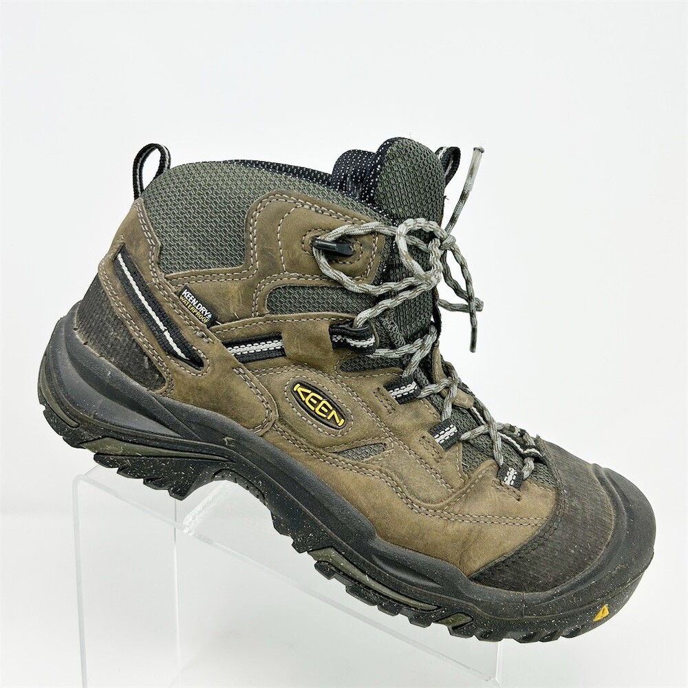 KEEN Utility Braddock Mid Waterproof Steel Toe Work Boots Brown/Green Size 12D